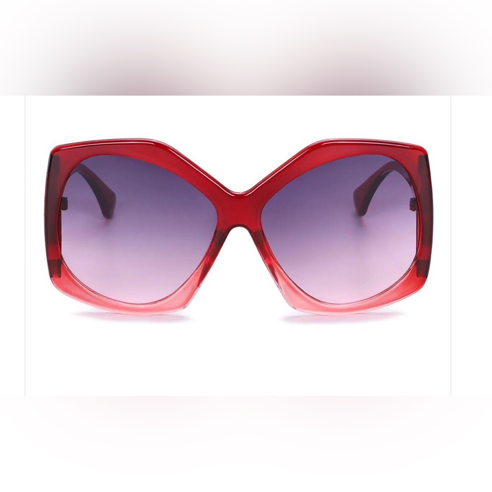 Red Gradient Oversized Women's Sunglasses
